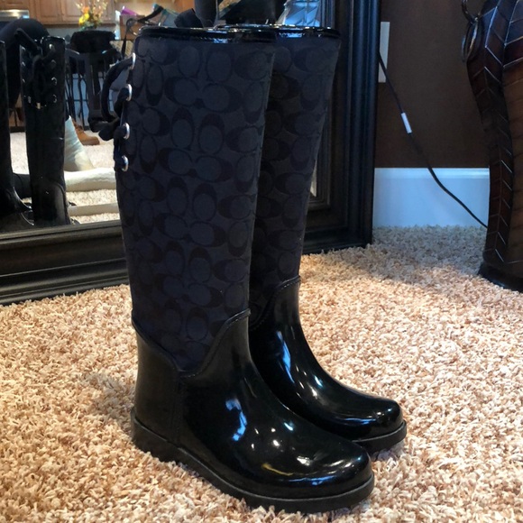 Coach Shoes - Coach Lace-Up Rain Boots